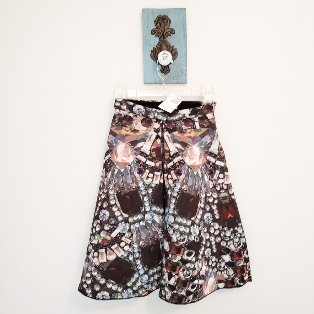 New🍒 H&M fit and flare scuba knit circle skirt s